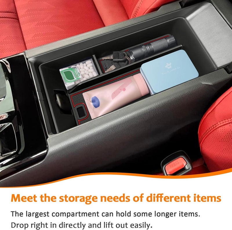 TOPINSTALL Red Center Console Tray Compatible with 2025 2026 Camry (XSE/XLE/SE/LE) Armrest Storage Box Console Organizer for 9th Gen Camry Interior Accessories - Image 4